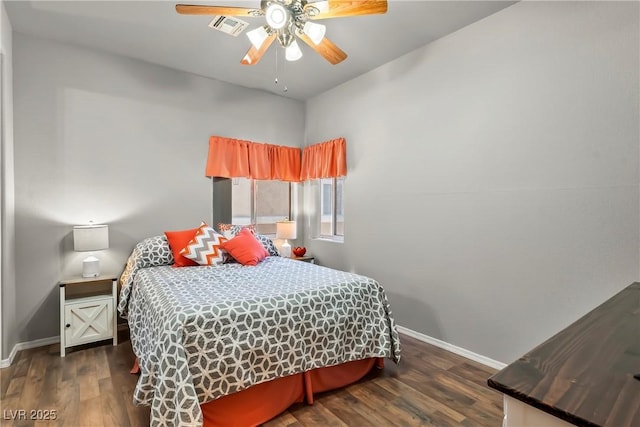 3337 Partridge Run St, Laughlin, NV 89029 - bedroom featuring dark wood-type flooring and ceiling fan