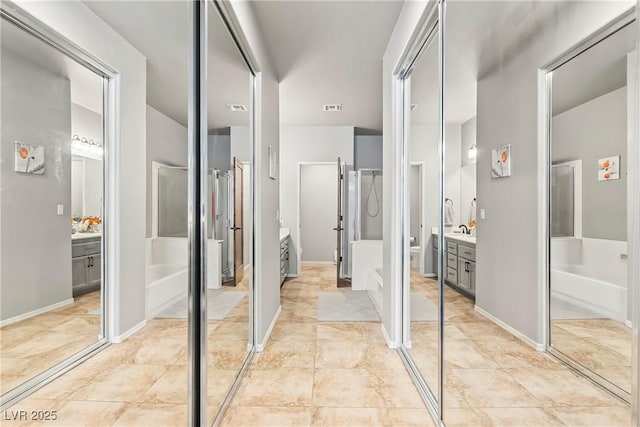 3337 Partridge Run St, Laughlin, NV 89029 - full bath featuring a bath, vanity, and a shower