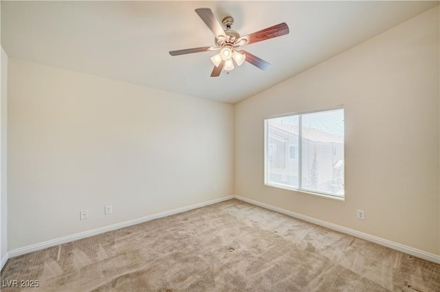 8768 Tom Noon Ave Unit 101, Las Vegas, NV 89178 - empty room featuring carpet floors, lofted ceiling, and a ceiling fan
