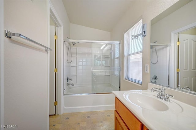 8768 Tom Noon Ave Unit 101, Las Vegas, NV 89178 - bathroom with vanity and combined bath / shower with glass door