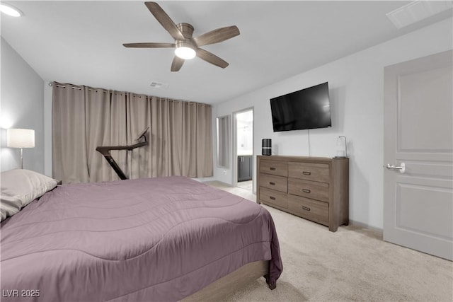 8072 Haywood Estate Ave, Las Vegas, NV 89113 - bedroom with light carpet and ceiling fan