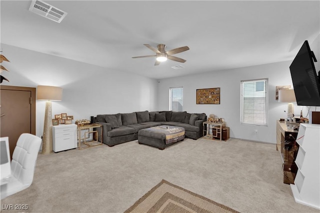 8072 Haywood Estate Ave, Las Vegas, NV 89113 - carpeted living area with ceiling fan