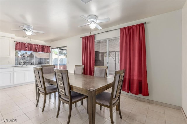 2254 Florence Ave, Las Vegas, NV 89119 - dining space featuring ceiling fan and light tile patterned flooring
