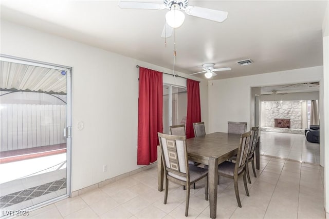 2254 Florence Ave, Las Vegas, NV 89119 - dining space featuring a ceiling fan and light tile patterned flooring