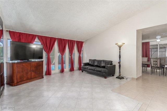 2254 Florence Ave, Las Vegas, NV 89119 - living area featuring a textured ceiling and light tile patterned floors