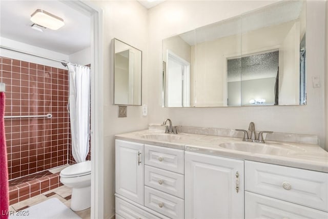 2254 Florence Ave, Las Vegas, NV 89119 - bathroom with double vanity and a tile shower
