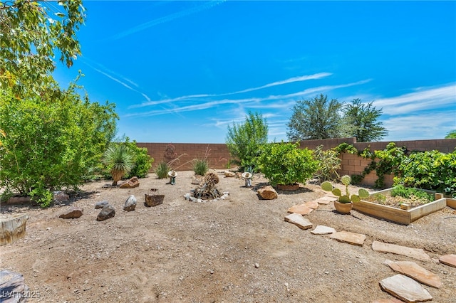 10312 Glimmering Star Dr, Las Vegas, NV 89178 - fenced backyard with a garden