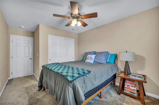 10312 Glimmering Star Dr, Las Vegas, NV 89178 - carpeted bedroom with a closet and a ceiling fan