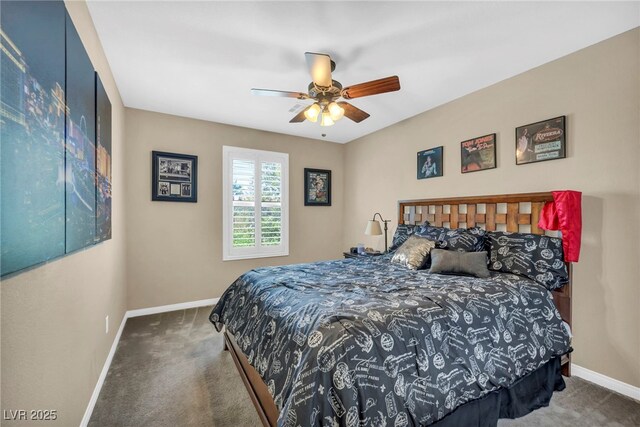10312 Glimmering Star Dr, Las Vegas, NV 89178 - carpeted bedroom with baseboards and ceiling fan