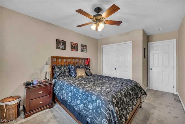10312 Glimmering Star Dr, Las Vegas, NV 89178 - carpeted bedroom featuring a closet and a ceiling fan