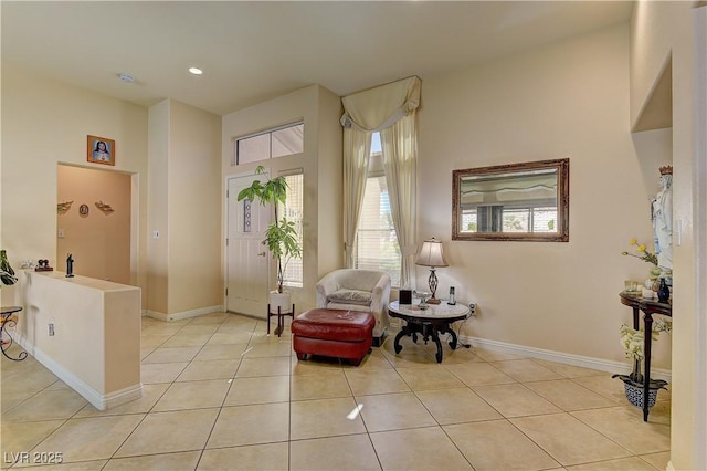 2605 Orchid Valley Dr, Las Vegas, NV 89134 - living area with light tile patterned floors and recessed lighting