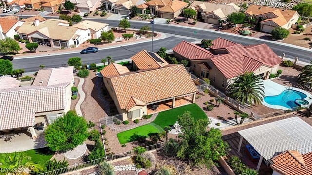 2605 Orchid Valley Dr, Las Vegas, NV 89134 - aerial view of residential area with a pool