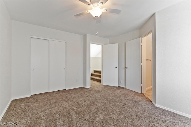 1663 Cloister Ave, Henderson, NV 89014 - unfurnished bedroom featuring carpet, a closet, and a ceiling fan