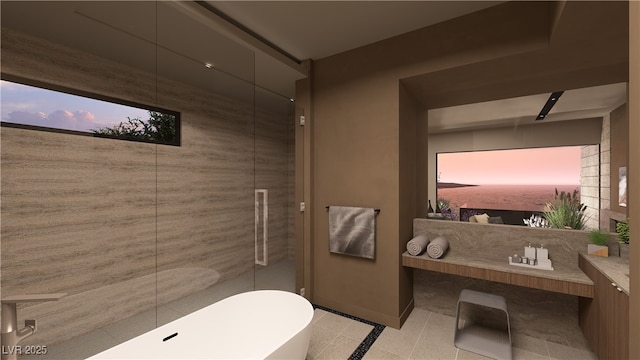 1516 Pleasant Bay Ct, Henderson, NV 89011 - full bathroom with vanity and a stall shower