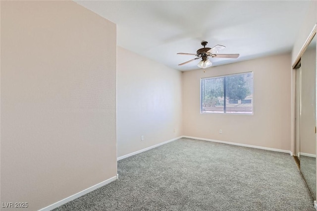 7547 Rolling River Dr, Las Vegas, NV 89131 - unfurnished bedroom with carpet, a closet, and a ceiling fan
