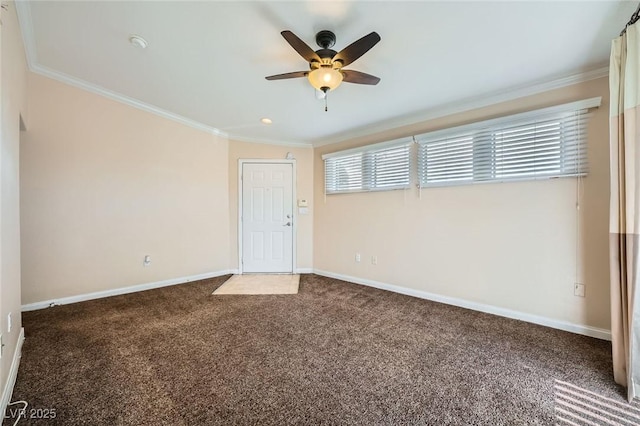 4400 S Jones Blvd Unit 2007, Las Vegas, NV 89103 - empty room featuring ornamental molding, carpet flooring, and ceiling fan