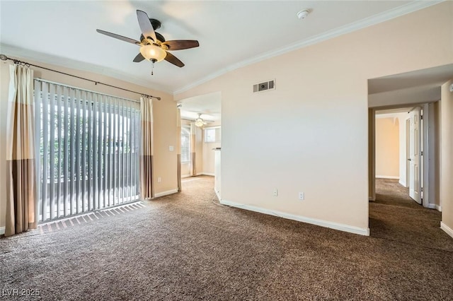 4400 S Jones Blvd Unit 2007, Las Vegas, NV 89103 - empty room with ceiling fan, carpet floors, crown molding, and a smoke detector
