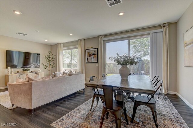 7705 Alder Forest St, Las Vegas, NV 89113 - dining room featuring dark wood-type flooring and recessed lighting