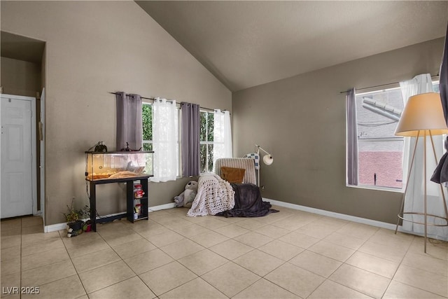 2500 Cortina Ave, Henderson, NV 89074 - sitting room featuring high vaulted ceiling and tile patterned flooring