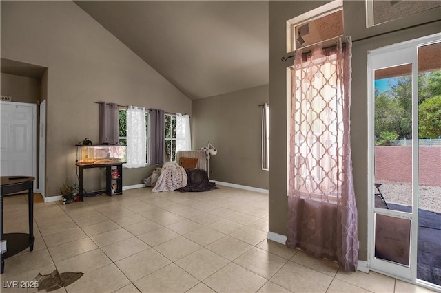 2500 Cortina Ave, Henderson, NV 89074 - foyer featuring high vaulted ceiling and light tile patterned floors