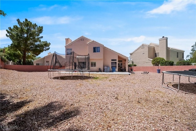 2500 Cortina Ave, Henderson, NV 89074 - back of house with a trampoline and stucco siding