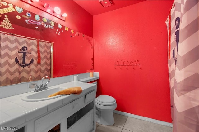 2500 Cortina Ave, Henderson, NV 89074 - full bath with vanity, tile patterned floors, and a shower with curtain