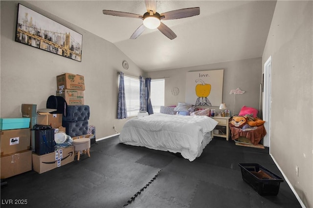 2500 Cortina Ave, Henderson, NV 89074 - bedroom featuring vaulted ceiling and ceiling fan