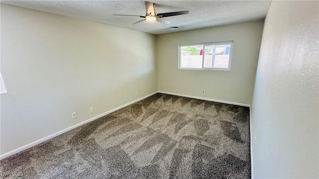 4238 Boratko St, Las Vegas, NV 89115 - empty room featuring carpet floors, a ceiling fan, and a textured ceiling