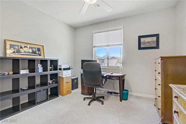 6489 Crest Estates St, Las Vegas, NV 89131 - home office featuring ceiling fan and carpet flooring