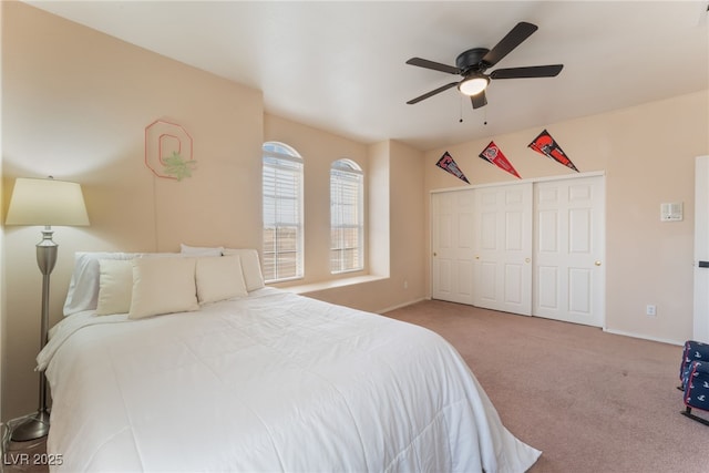 8605 Trianon Ln, Las Vegas, NV 89145 - bedroom with carpet flooring, ceiling fan, and a closet