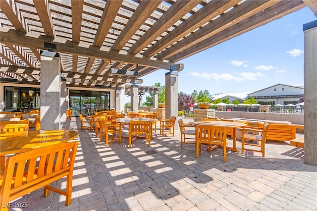 10160 Tree Blossom Ave, Las Vegas, NV 89166 - view of patio / terrace with outdoor dining area and a pergola