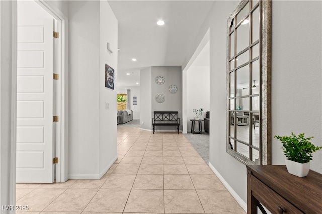 10160 Tree Blossom Ave, Las Vegas, NV 89166 - corridor with light tile patterned floors and recessed lighting