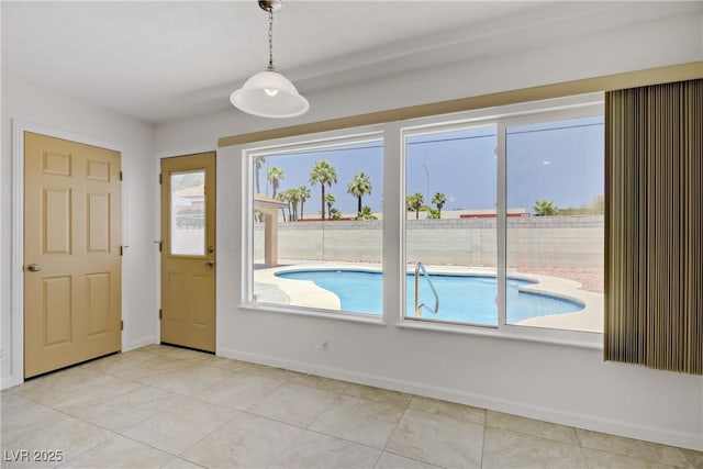 6358 Meadow Lark Ln, Las Vegas, NV 89103 - entryway with baseboards and light tile patterned floors