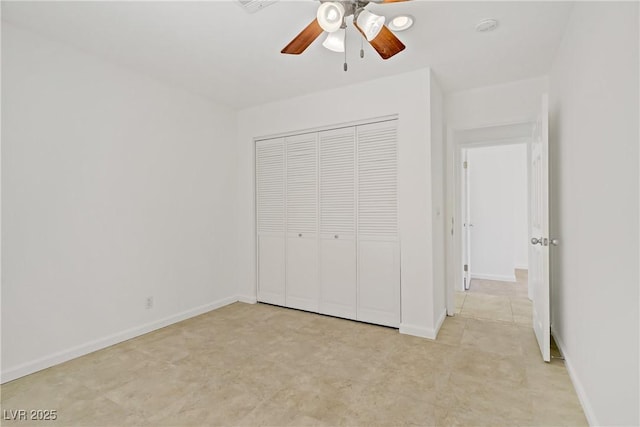 6358 Meadow Lark Ln, Las Vegas, NV 89103 - unfurnished bedroom featuring a closet and ceiling fan