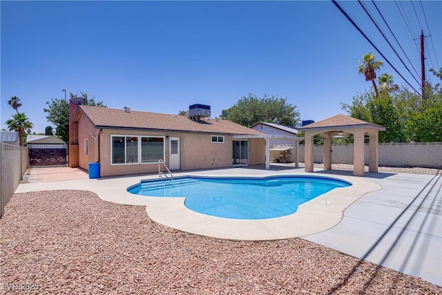 6358 Meadow Lark Ln, Las Vegas, NV 89103 - view of pool featuring a gazebo, a patio, and a fenced backyard