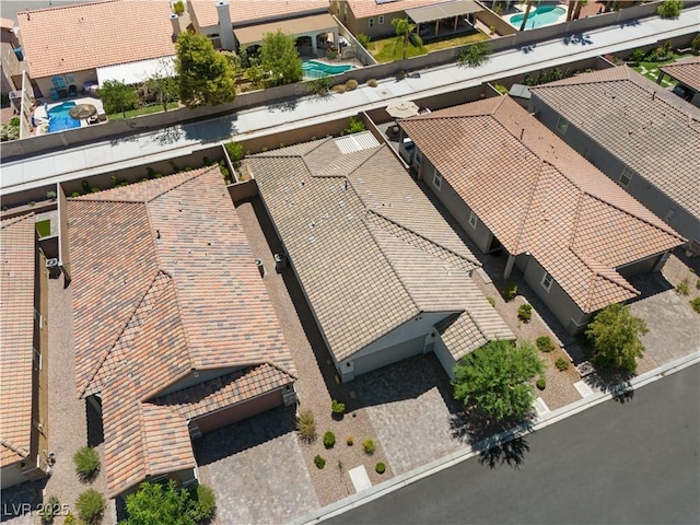 5936 Bruselas St, Las Vegas, NV 89113 - aerial view of residential area featuring a pool