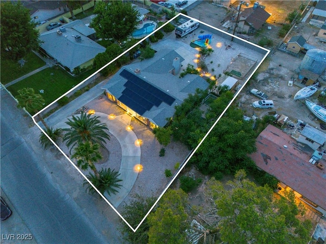5486 Alfred Dr, Las Vegas, NV 89108 - aerial view of property and surrounding area featuring property parcel outlined