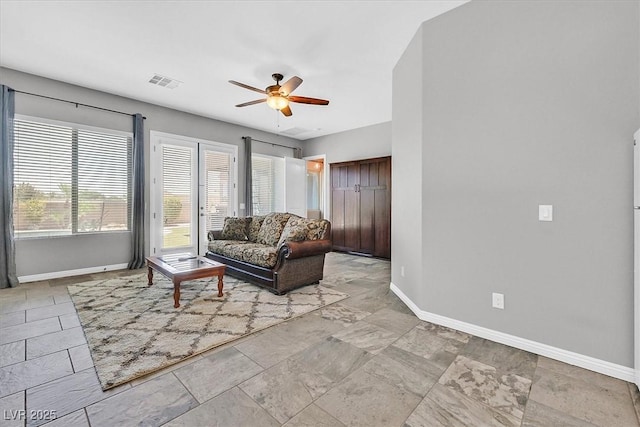 6208 W Rome Blvd, Las Vegas, NV 89131 - living area featuring ceiling fan and baseboards