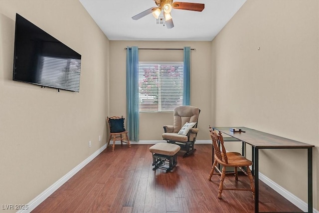6208 W Rome Blvd, Las Vegas, NV 89131 - sitting room with a ceiling fan and hardwood / wood-style floors
