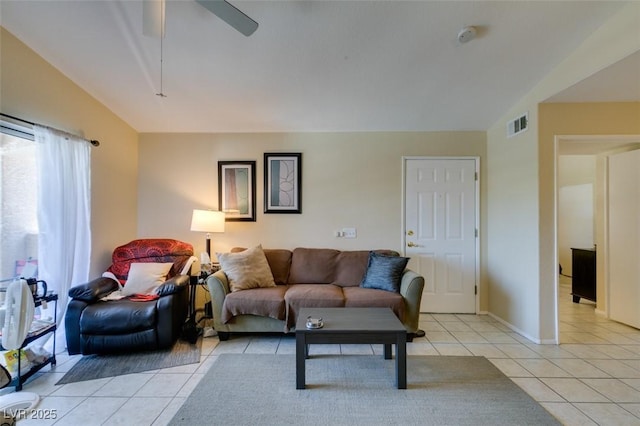 5415 W Harmon Ave Unit 2075, Las Vegas, NV 89103 - living area with light tile patterned floors and a ceiling fan