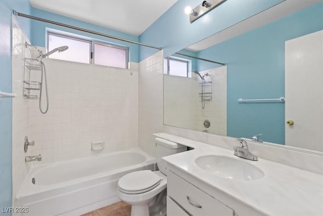 1711 Ember Glow Cir, Las Vegas, NV 89119 - full bathroom with bathtub / shower combination, vanity, and tile patterned floors