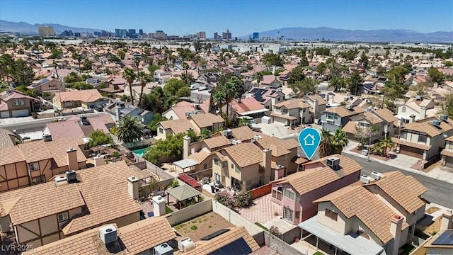 1711 Ember Glow Cir, Las Vegas, NV 89119 - aerial view of residential area with mountains