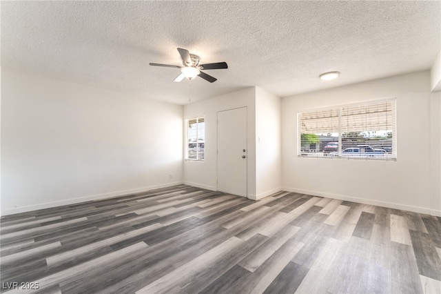 600 Berry Cir, Las Vegas, NV 89107 - empty room with wood finished floors, a ceiling fan, and a textured ceiling