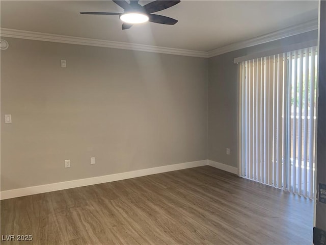 8101 W Flamingo Rd Unit 1102, Las Vegas, NV 89147 - unfurnished room featuring plenty of natural light, wood finished floors, ceiling fan, and ornamental molding