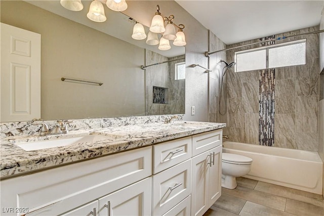 8517 Soneto Ln, Las Vegas, NV 89117 - full bathroom with shower / tub combination, double vanity, and a chandelier
