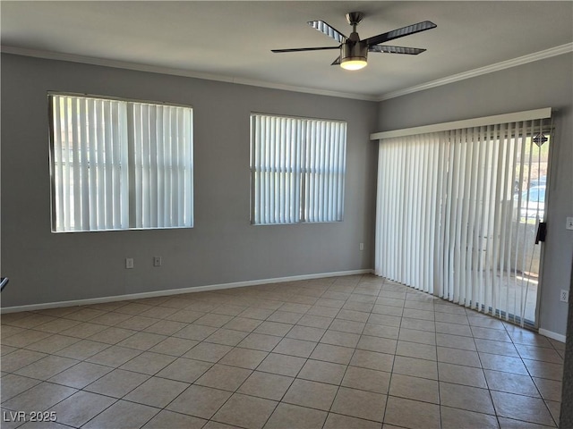 2900 Sunridge Heights Pkwy Unit 418, Henderson, NV 89052 - unfurnished room with ceiling fan, crown molding, and light tile patterned flooring
