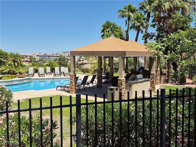 2900 Sunridge Heights Pkwy Unit 418, Henderson, NV 89052 - community pool featuring a gazebo, a patio area, and grilling area