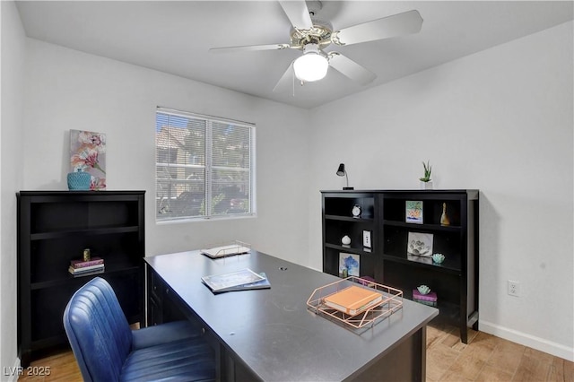 7950 W Flamingo Rd Unit 1042, Las Vegas, NV 89147 - office with ceiling fan and light wood-type flooring