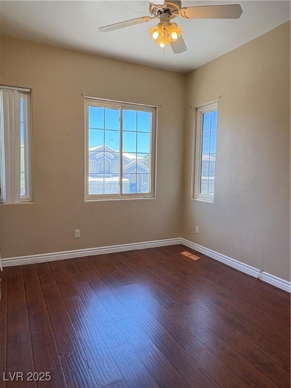3679 Funston Way, Las Vegas, NV 89129 - empty room with dark wood-type flooring and ceiling fan