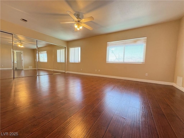 3679 Funston Way, Las Vegas, NV 89129 - empty room featuring a ceiling fan and dark wood-style flooring